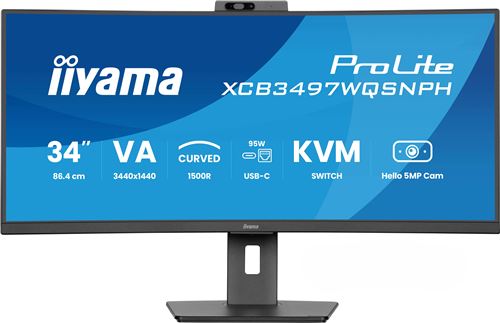 Ecran PC Iiyama ProLite XCB3497WQSNPH-B1 34 Incurvé UWQHD