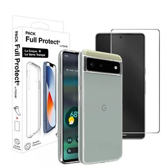 Pack coque souple + verre trempé 2,5D pour Google Pixel 6A