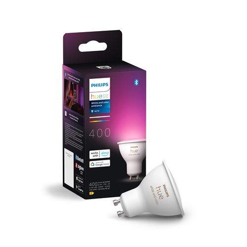 Ampoule connectée Philips Hue White et Color Ambiance GU10 Blanc