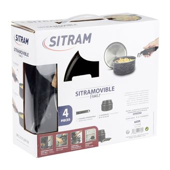 Set de 3 Casseroles avec manche amovible Sitram Sitramovible Family 712758 Noir