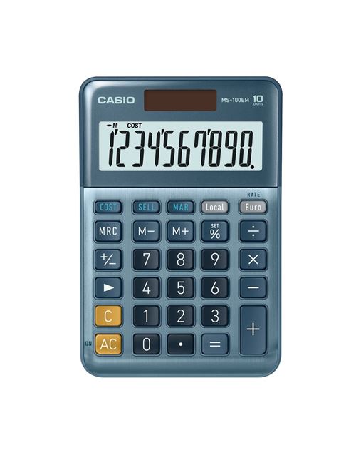Calculatrice de bureau Casio MS-100EM Bleu