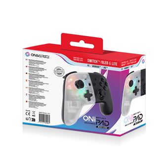 Manette Bluetooth Oniverse White Star pour Nintendo Switch/PC Blanc et Noir