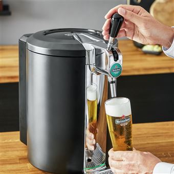 KRUPS Beertender Compact Machine bière pression Température et mousse parfaites Fûts de 5 L Installation facile VB452E10 Marques du groupe Heineken Bière fraîche Témoin lumineux 