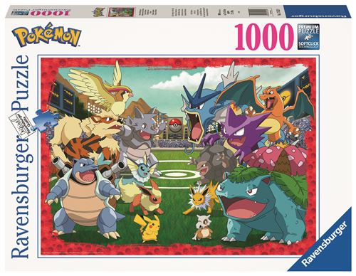 Puzzle 1000 pièces : 'affrontement des Pokémon Ravensburger France - vue 3