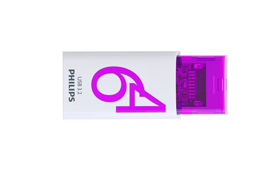 Philips Clé Usb-C Phillips Édition Click 3.2 64 Go Blanc Et Violet