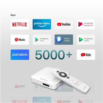 Passerelle multimédia Thomson THA100 Smart Box Android TV 4K UHD Blanc