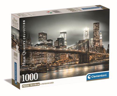 Puzzle Compact 1000 pièces Clementoni New York Skyline État correct - Clementoni reconditionné disponible sur Fnac