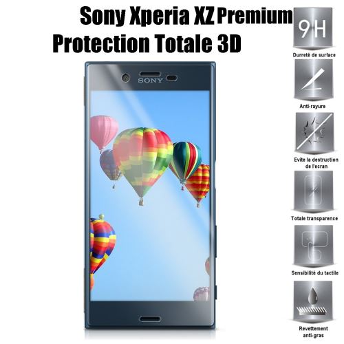 Sony XZ premium Vitre protection d'ecran en verre trempé incassable protection integrale Full 3D Tempered Glass - Advansia