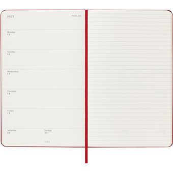 Agenda civil semainier Moleskine Horizontal Grand Format Rouge