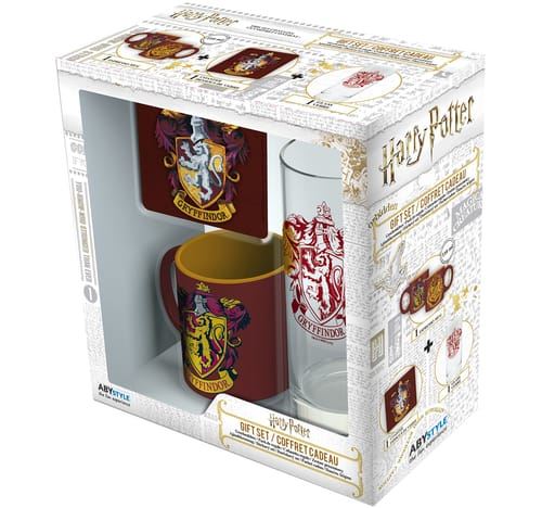 Pack Harry Potter ABYstyle Gryfondor Verre + Dessous de Verre + Mini Mug