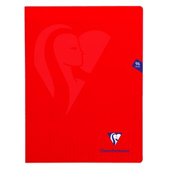 Cahier de 96 pages Seyès Clairefontaine Mimesys 24 x 32 cm Rouge - 1