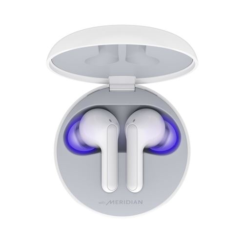 Ecouteurs sans fil Bluetooth True Wireless LG Tone Free FN6 avec boitier UVnano Blanc