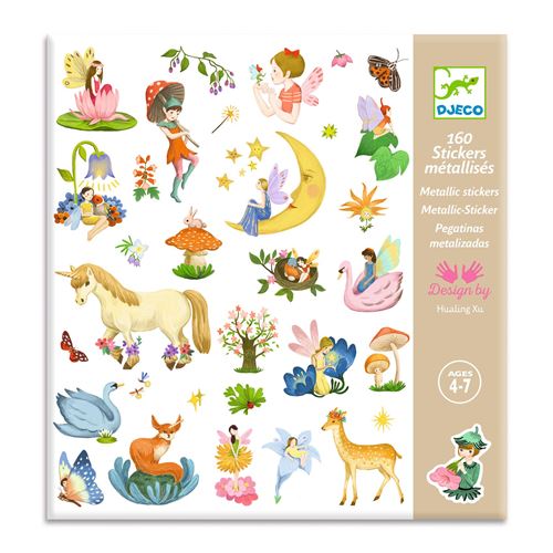 Set 160 Stickers métallisés Djeco Fantasy