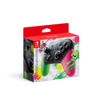 NINTENDO Pro Controller - Splatoon 2 Edition - manette de jeu - 12 boutons - sans fil - Bluetooth - vert fluo, rose néon - pour Nintendo Switch - 1