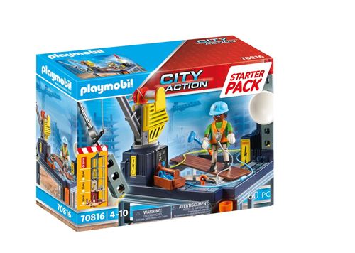 Playmobil City Action 70816 Starter Pack Plateforme De Construction