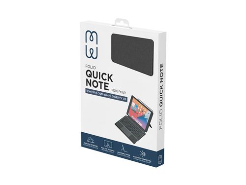 Etui clavier Qwerty MW Quick Note pour iPad 10,9 10ème Gen 2022 Noir