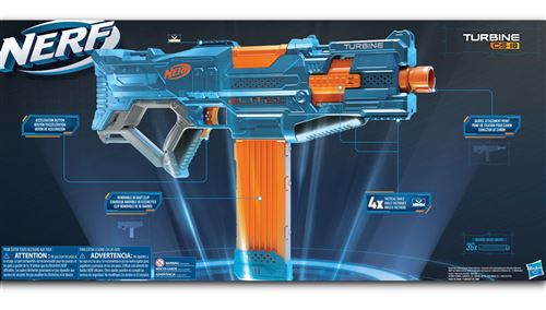 Blaster Nerf Elite 2.0 Turbine CS-18 – Motorisé, Chargeur 18 Fléchettes, 36 Fléchettes Incluses