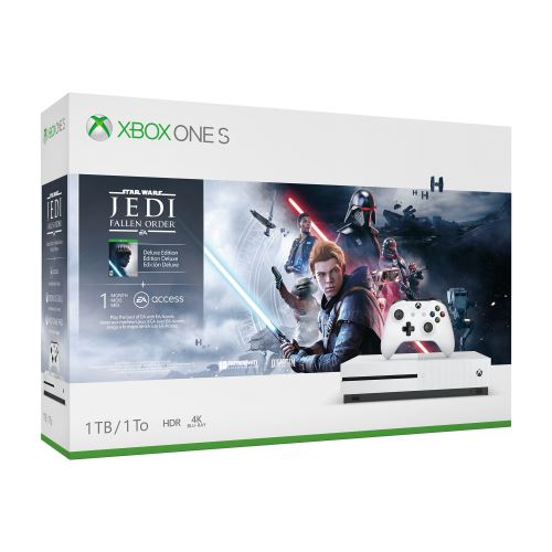 Microsoft Xbox One S - Star Wars Jedi: Fallen Order Bundle - console de jeux - 4K - HDR - 1 To HDD - blanc - Star Wars Jedi: Fallen Order Deluxe Edition