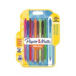 Paper Mate Inkjoy 100ST - 10 Stylos bille avec capuchon - Assortiment de couleurs - Pointe moyenne 1.0mm - sous blister