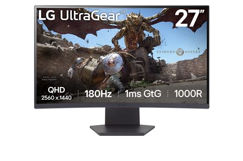 Ecran PC Gaming LG 27GS60QC-B 27" Incurvé 180 Hz QHD