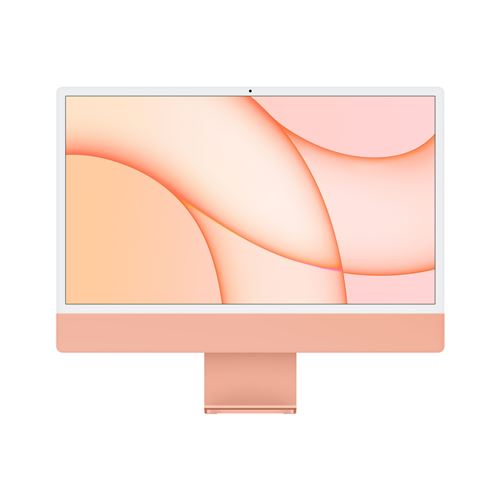 Apple iMac 24"""" 256 Go SSD 8 Go RAM Puce M1 CPU 8 cœurs GPU 8 cœurs Orange Mi 2021 - iMac. 
