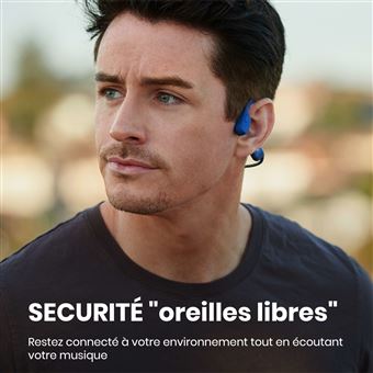 Casque audio sans fil Bluetooth Shokz OpenRun Mini avec réduction du bruit Bleu