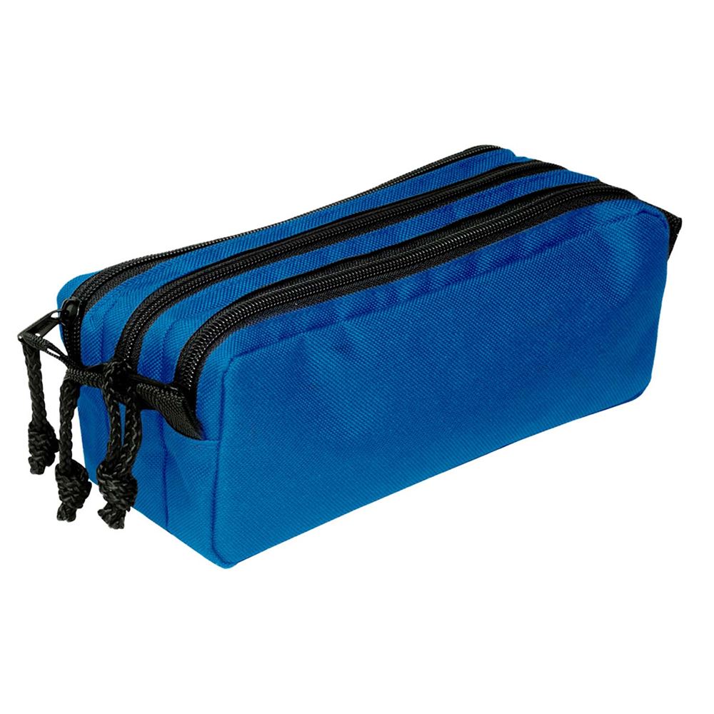 Trousse Scolaire Triple Fermeture Éclair Orange – Trois Grandes Poches