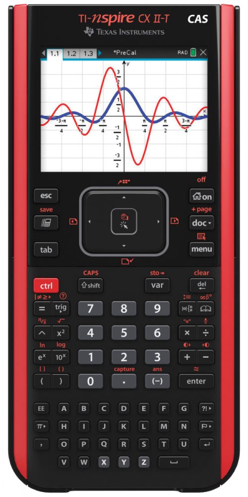 Calculatrice graphique Texas Instruments TI-Nspire CX II-T CAS Noir et Rouge