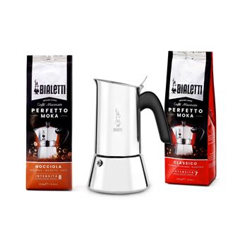 Cafetière Italienne Lacor Milan 6 Tasses - Acier Inoxydable 18/10, Compatible Induction, Lave-vaisselle