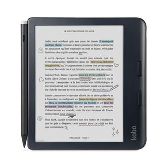 Pack Kobo Libra Colour + Stylus 2 – Liseuse Couleur 7 Pouces, 32 Go, Noir