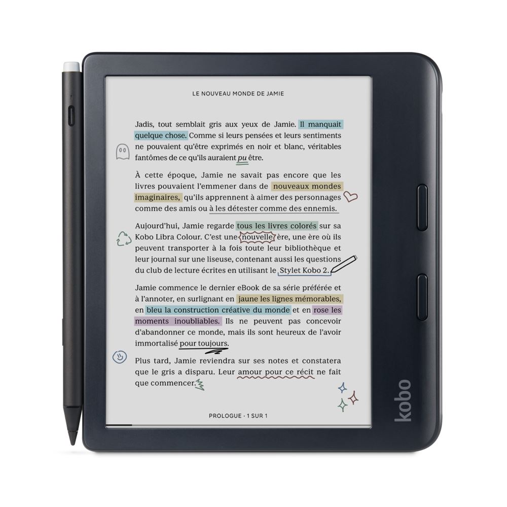 Liseuse numerique Kobo by Fnac Libra Colour Black Bundle with