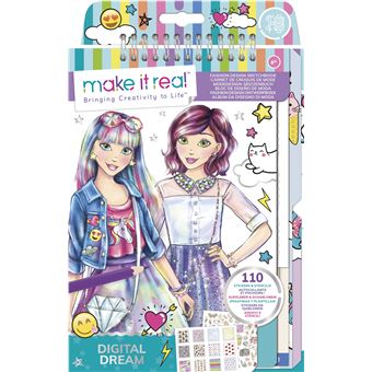Dessin et coloriage enfant Lansay Carnet de croquis de mode Make It Real Digital Dream