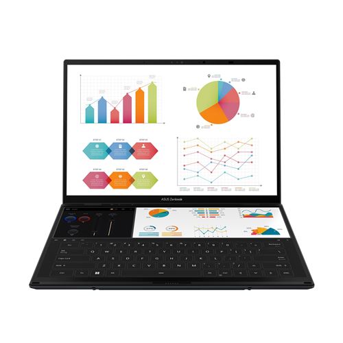 PC portable Asus Zenbook Duo OLED UX8406CA-DRFPZ240W 14 Ecran tactile Copilot+ Intel® Core™ Ultra 9 32 Go RAM 1 To SSD Gris