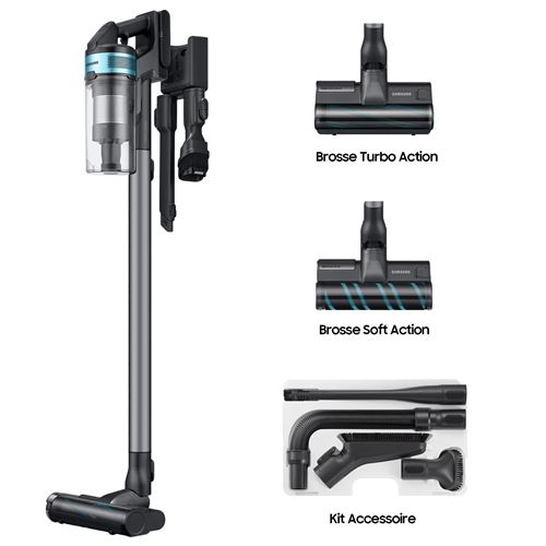 Aspirateur Balai Samsung Pack Jet 75E Turbo Menthe + Brosse Soft Action + Kit Accessoires