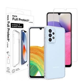 Pack coque souple + verre trempé 2,5D pour Samsung Galaxy A33