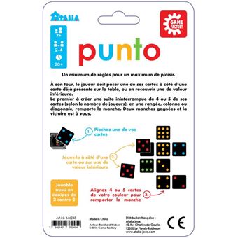 Jeux de stratégie accessibles : Punto (Présentoir de 12 unités) - Jeu de  société par Atalia