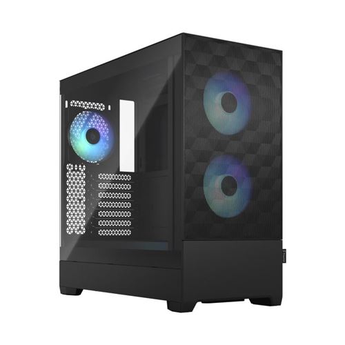 Boîtier PC Fractal Design Pop Air moyen tour noir RGB avec panneau latéral verre trempé