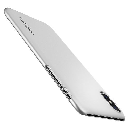 Spigen Thin Fit Series - Achterzijde behuizing voor mobiele telefoon - polycarbonaat - satijnzilver - voor Apple iPhone X