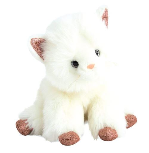 Peluche Histoire d'Ours Chat Glitter 25 cm Blanc