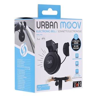 Sonnette électronique pour guidon T'n'b Urban Moov Noir