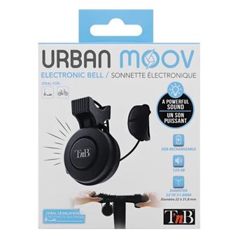 Sonnette électronique pour guidon T'n'b Urban Moov Noir