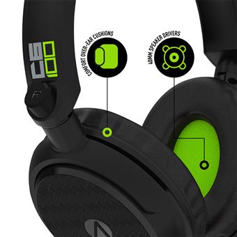 Pack Casque Gaming filaire + Support Stealth C6100 Noir carbone et vert