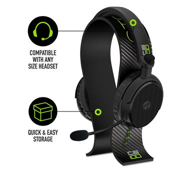 Pack Casque Gaming filaire + Support Stealth C6100 Noir carbone et vert