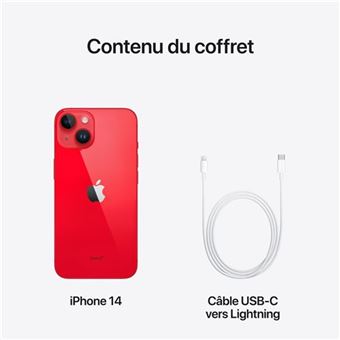 iPhone 14 6.1" 5G Double SIM 256 Go (PRODUCT) RED