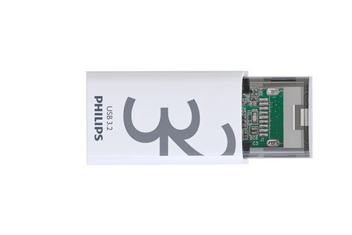 Clé USB-C Phillips Édition Click 3.2 32 Go Blanc et gris