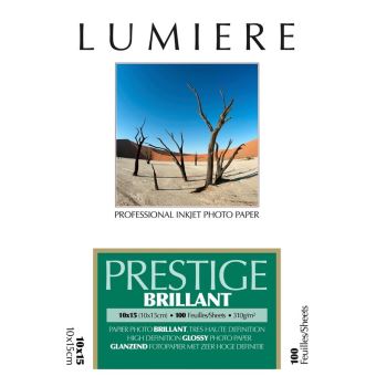 Papier photo Lumière Prestige Brillant 10 x 15 cm - 100 feuilles