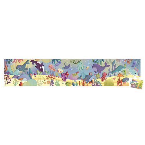 Janod Beige Puzzle Panoramique Des Animaux Marins - 36 Pièces Pour Enfants - Neuf - Image 3