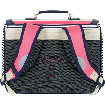 Cartable scolaire Tann's Enora 35 cm Rose et Bleu Marine