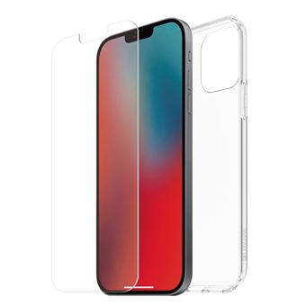 Pack coque Recycletek Muvit For Change pour iPhone 12/iPhone 12 Pro Transparent + Verre trempé