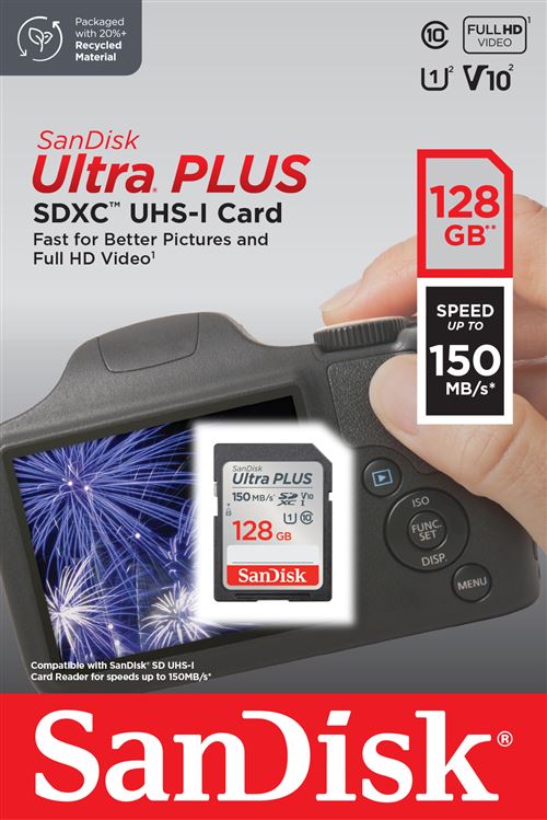 Carte mémoire SD SanDisk Ultra Plus SDXC 150MB/ et